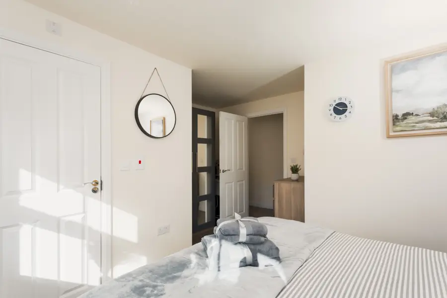 Bedroom 1 with fresh towels