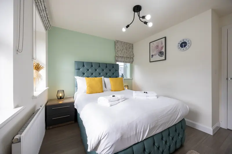 Bedroom 2 with a double bed and country views