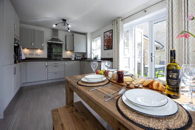 Kitchen with garden doors