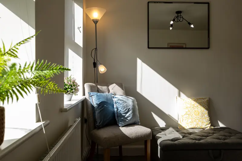 Reading corner in the sitting room