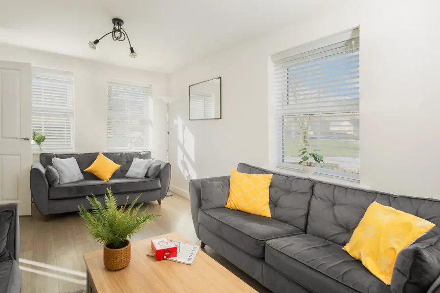 Bright sitting room with moorland light